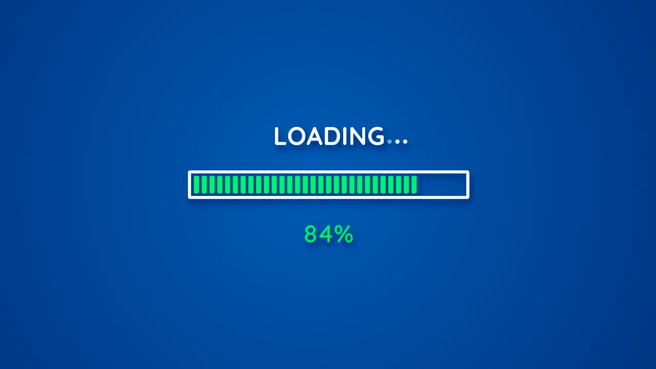 Loading to Completed Blue Progress Bar Animation Modern Flat UI Software Update Interface