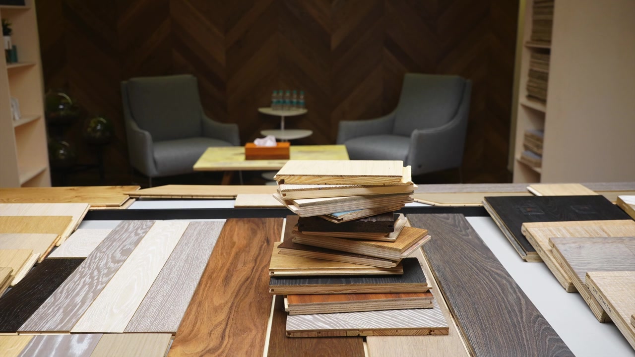 wood texture tiles piling up_stop motion4k