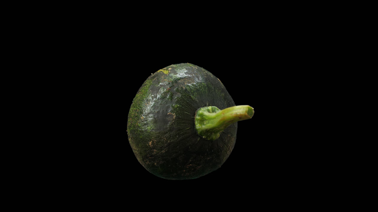 Green Pumpkin Rotating With Alpha Channel, Video In 4K