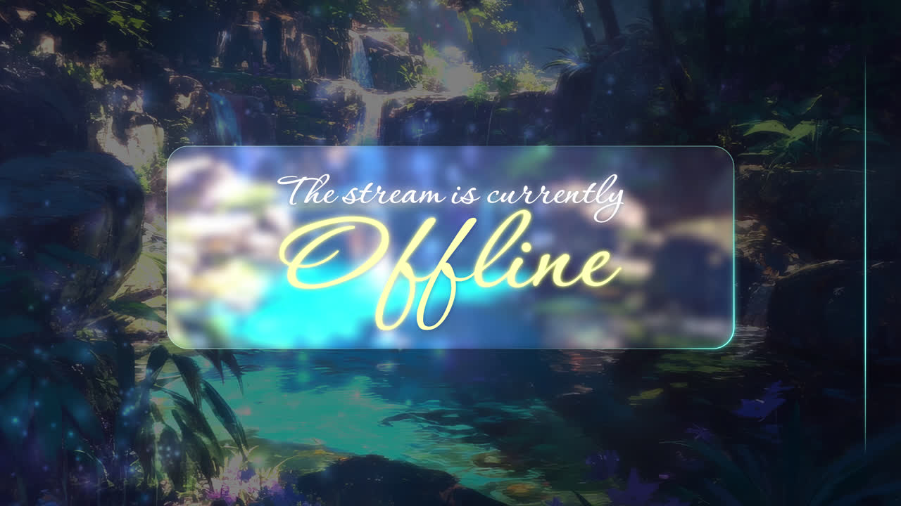 Stream Offline Screen with Waterfall Background