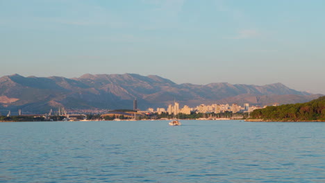 sunset golden hour off the coast of split