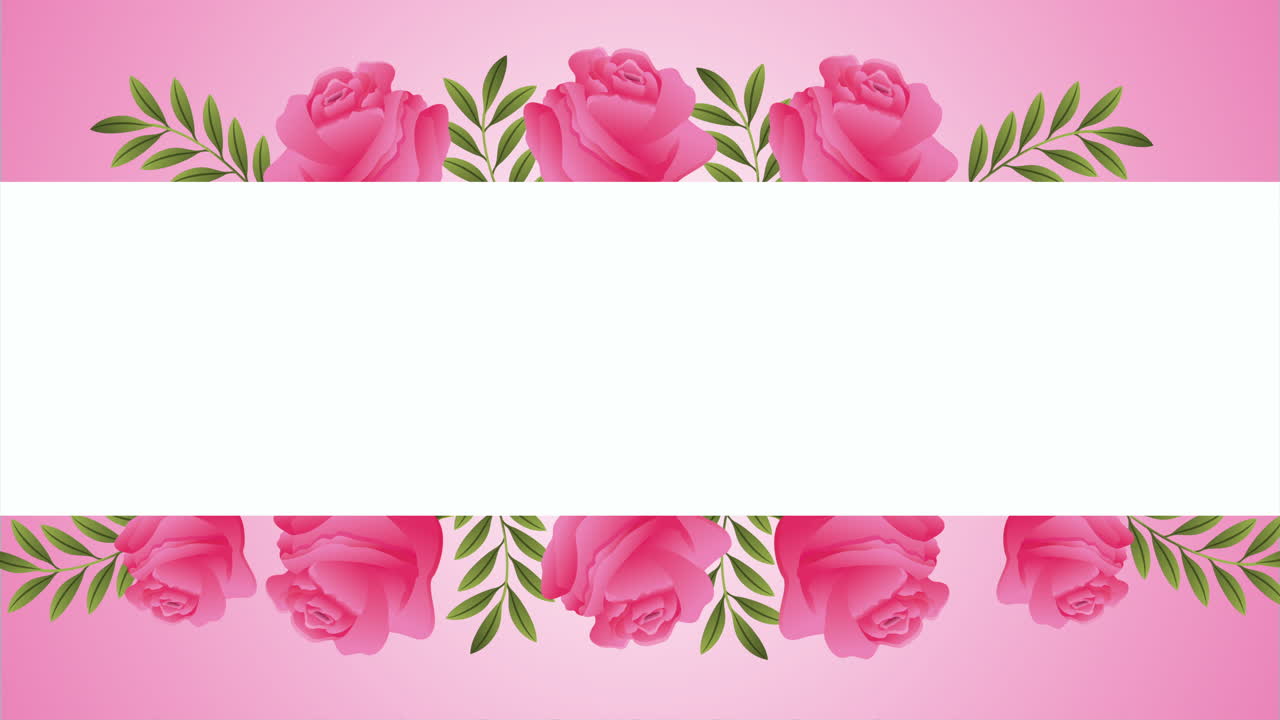 belle rose fiori animazione a cornice quadrata