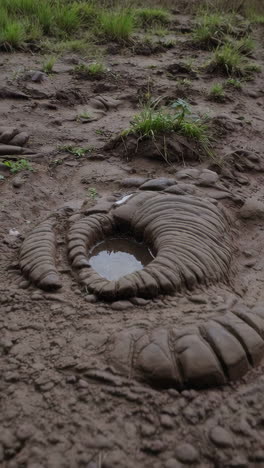 ancient footprints in mud