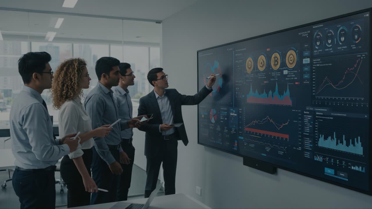 Team Collaboration: Analyzing Data Insights and Trends Using Advanced Visualization Tools in a Modern Office Setting