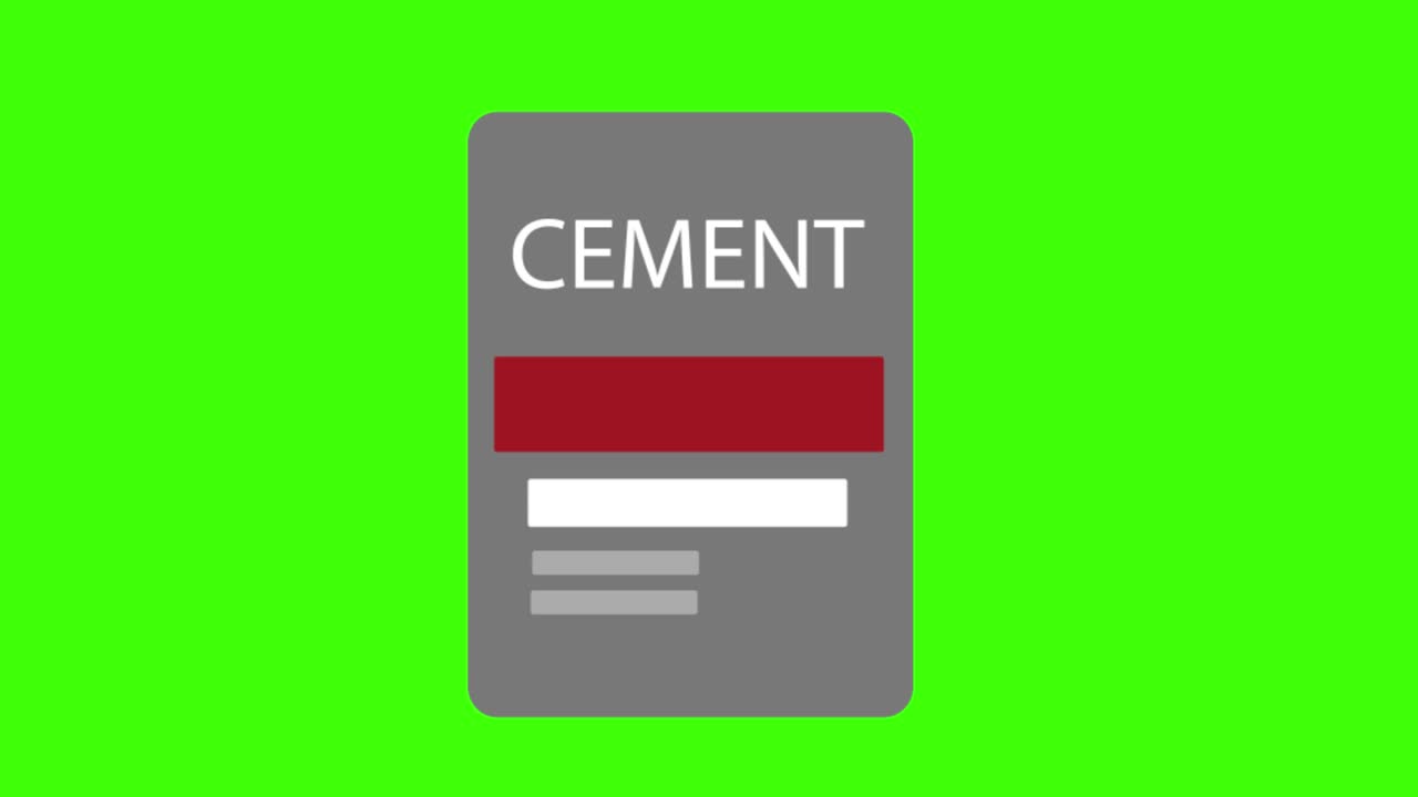 icono de una herramienta de cemento en una pantalla verde en 4k