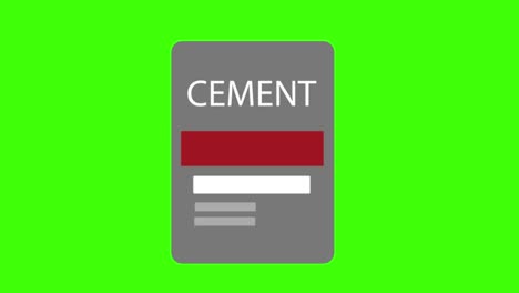 icon of cement tool on a green screen in 4k