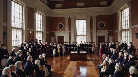 historical reenactment of colonial assembly