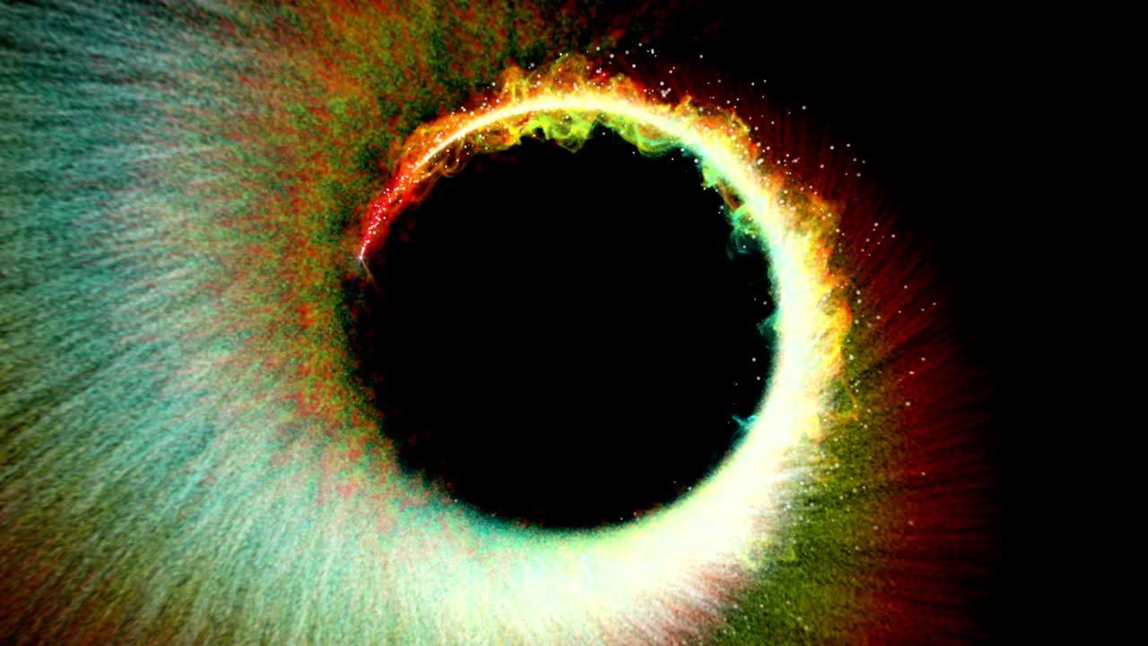 마법의 입자 반지 추상적인 배경, 애니메이션, 렌더링, 루프