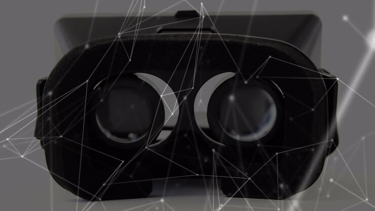 Animation af forbindelsesnetværk over VR-headset
