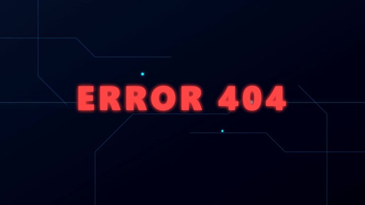 Digital Error 404 Message with Flashing Red Warning