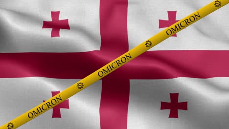 variante omicron y la franja de prohibición en la bandera de georgia