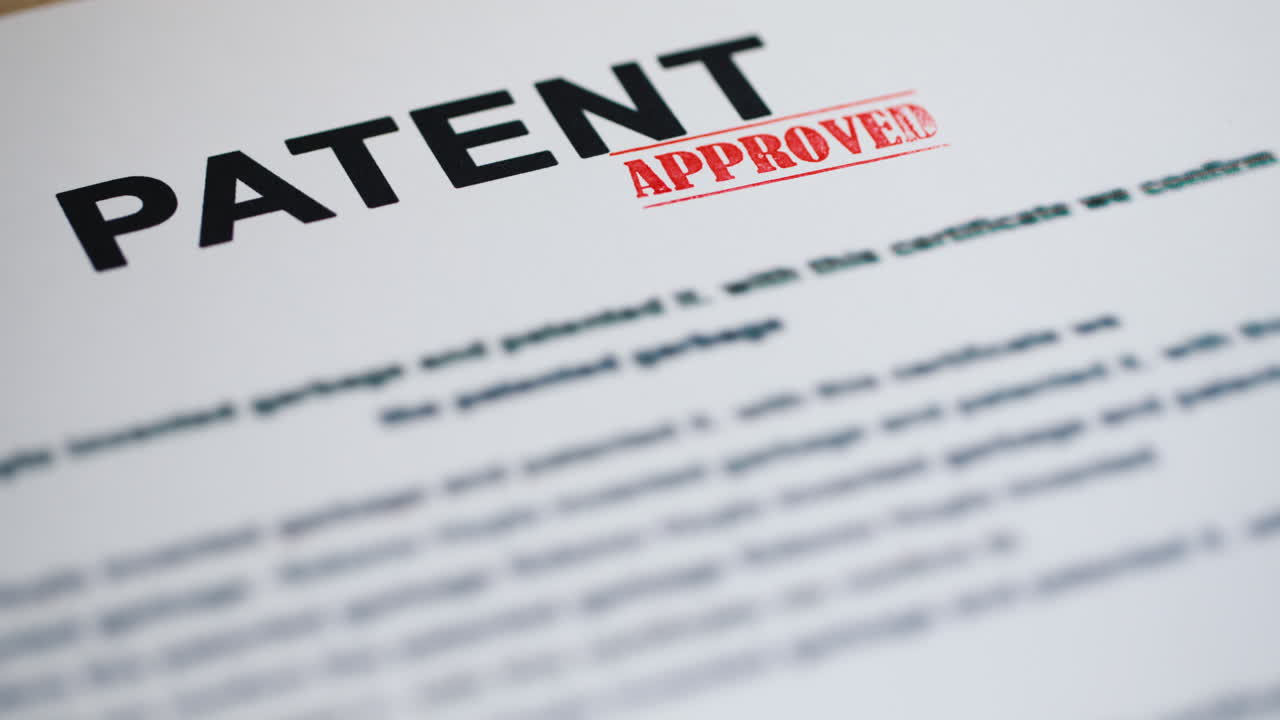 The paper stamp is stamped Approved. Invention and innovation concept