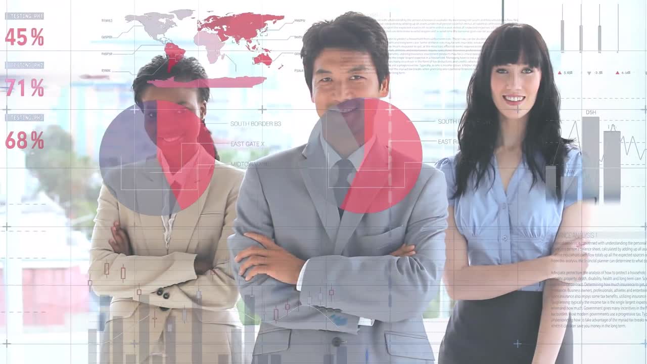 통계 및 금융 데이터 처리에 대한 다양한 비즈니스 사람들을 만나는 데