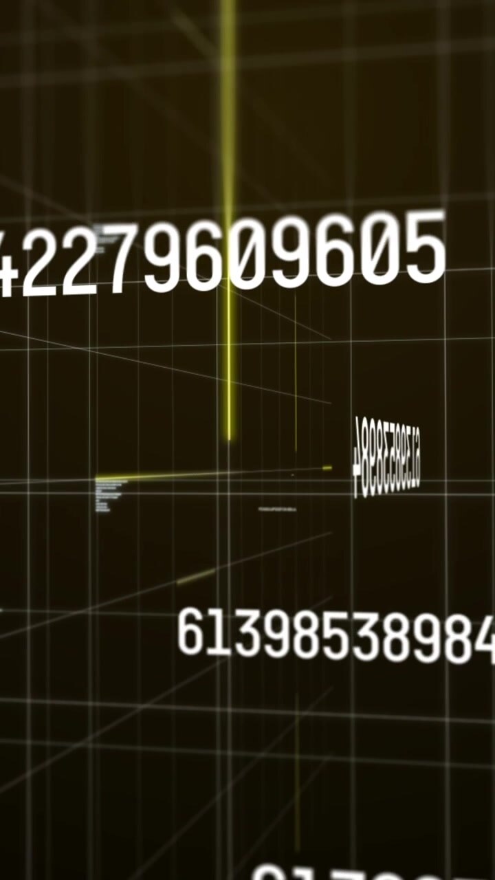 Animation of data processing on black background