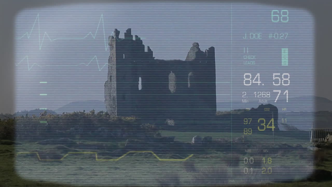 시골의 고대 성 유적에 대한 디지털 데이터 및 통계 애니메이션