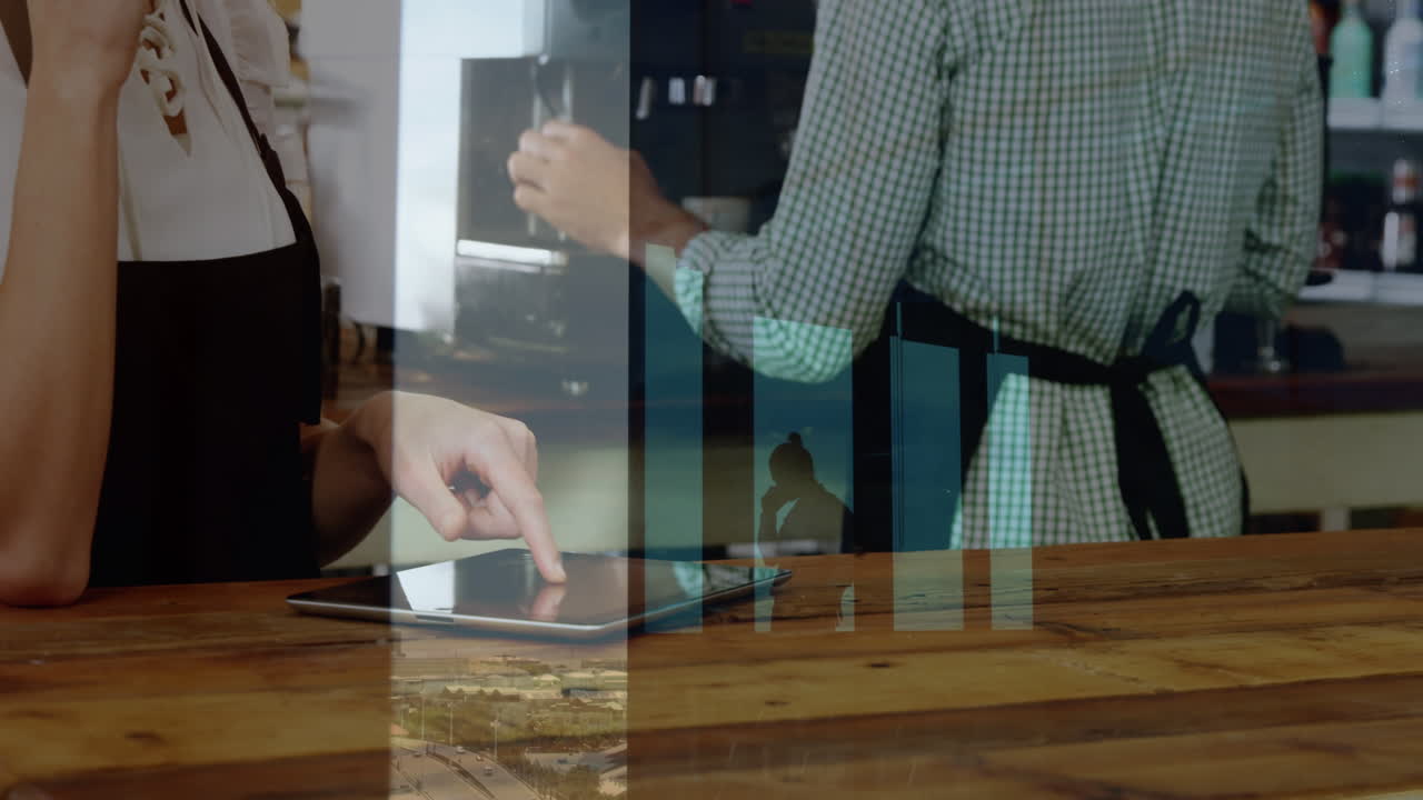 animación de la persona en la oficina sobre las personas en la cafetería