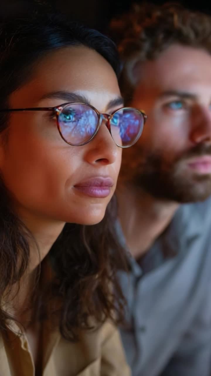 Focused Individuals Engaged in a Thought-Provoking Conversation, Capturing Intense Expressions and Reflections of Deep Thoughts in a Dimly Lit Environment