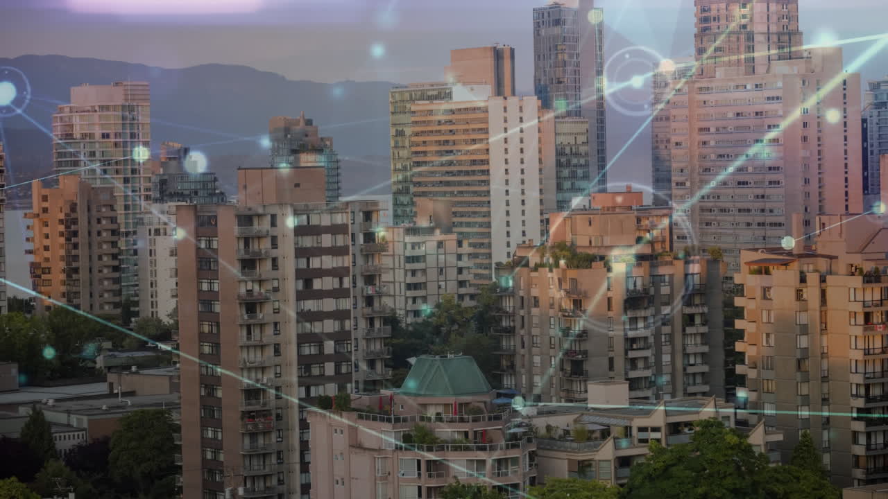 red de conexiones en movimiento