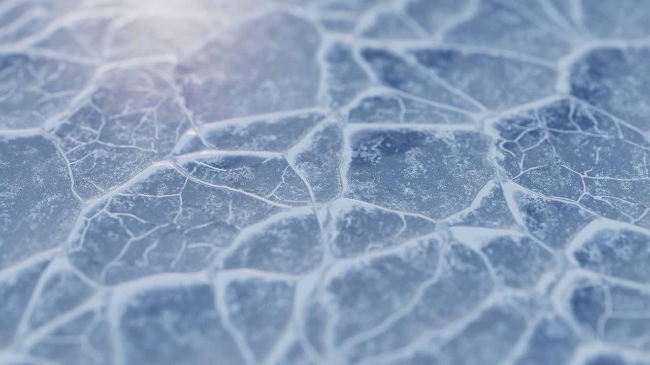 얼음 위에서 앞으로 나아가는 루프 애니메이션, 3d 렌더링