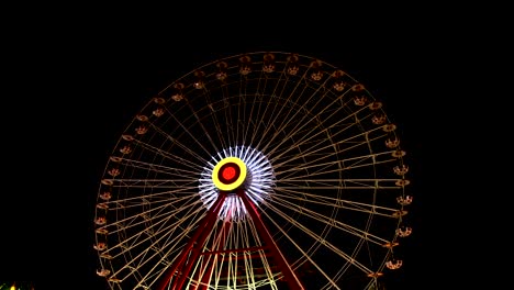 ferris wheel in amusement park at night