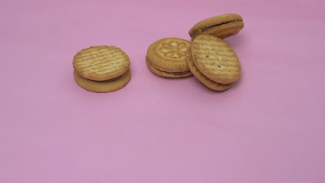 pink background rolling biscuits  wide view