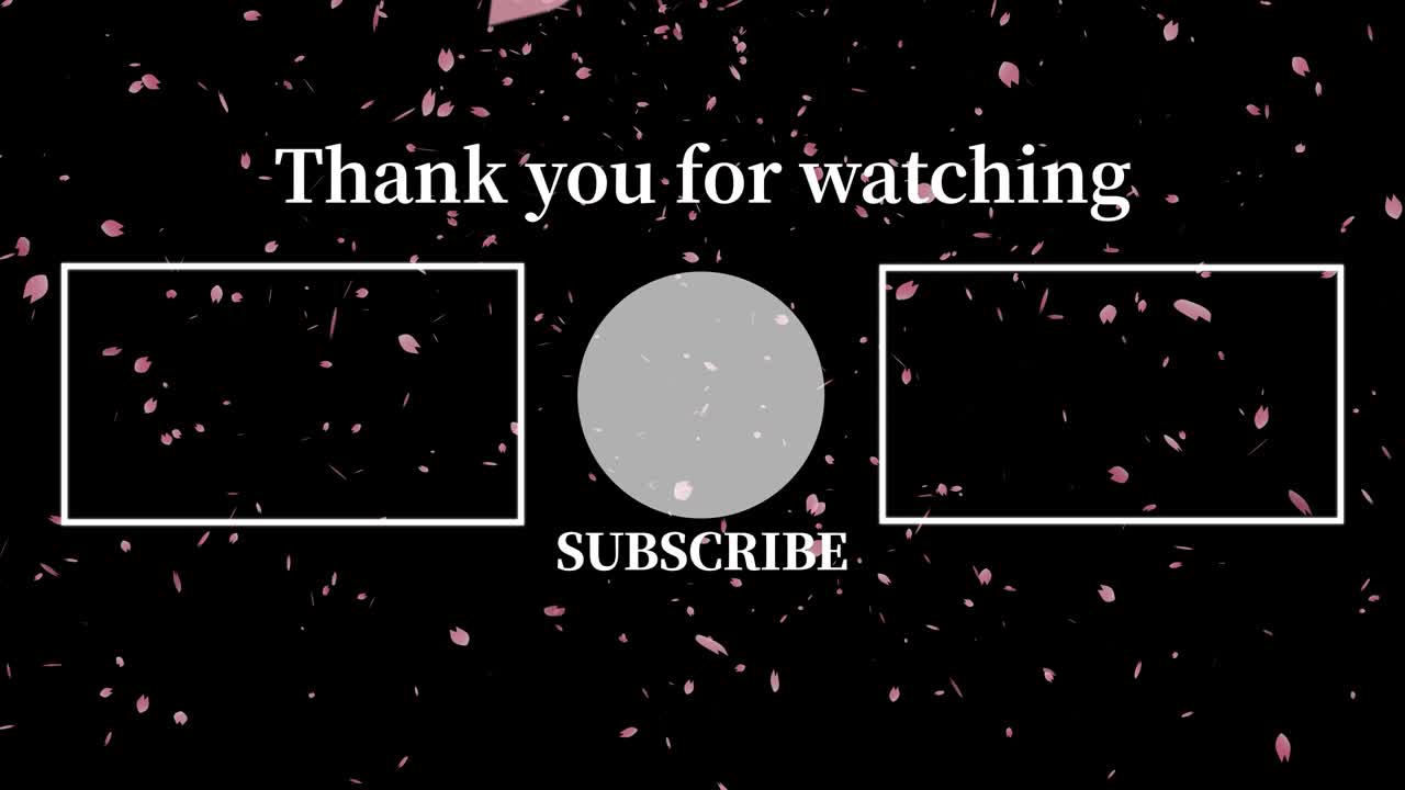 체리 꽃 잎자루 입자 끝 카드 끝 화면 모션 그래픽