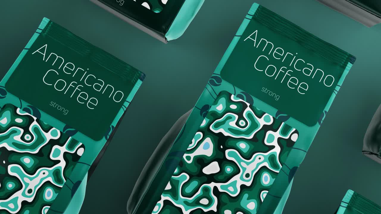 diseño de envases de café americano