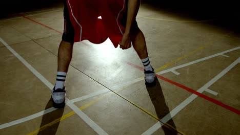 basketball player playing basketball in the court 4k