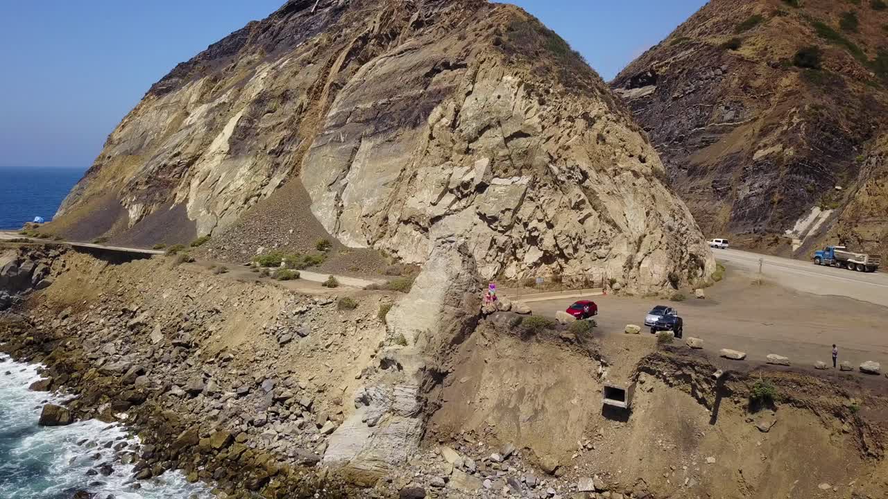 Point Mugu Rock - Pacific Coast Highway. Backward shot