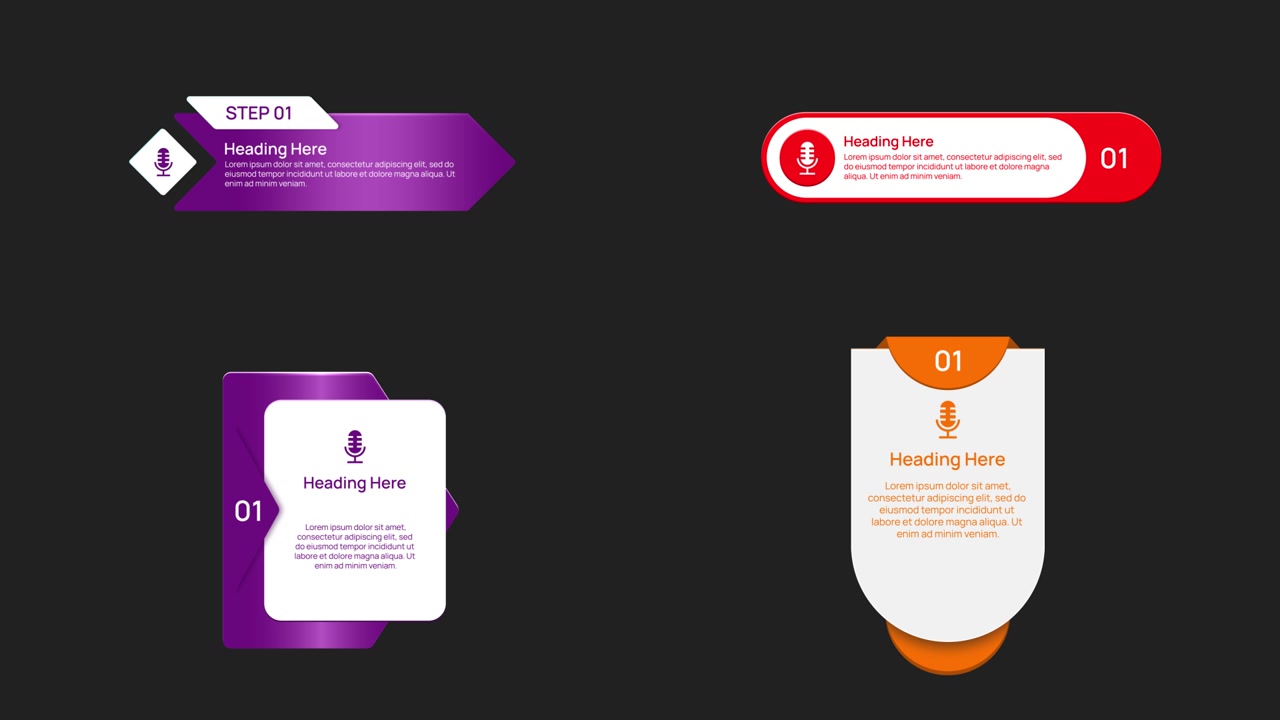 4 skabeloner til infografik