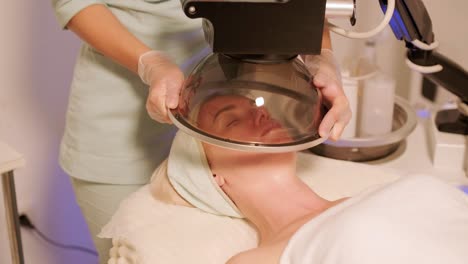 led light facial therapy treatment in the modern cosmetology clinic