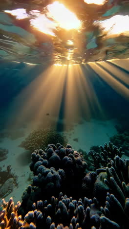 sunlight piercing the coral reef