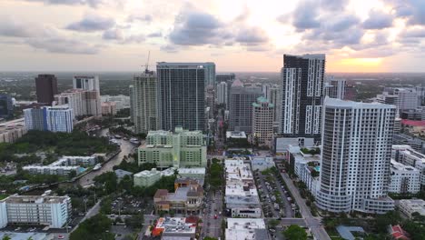 downtown fort lauderdale skyline with the new river winding through the city