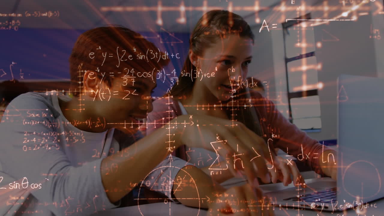 animación de ecuaciones matemáticas sobre escolares usando computadoras portátiles