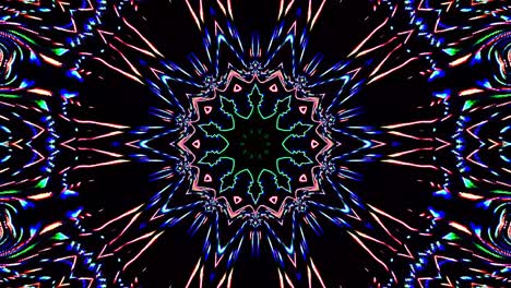 hermoso caleidoscopio abstracto que brilla, una luz radiante que regula los movimientos sutiles