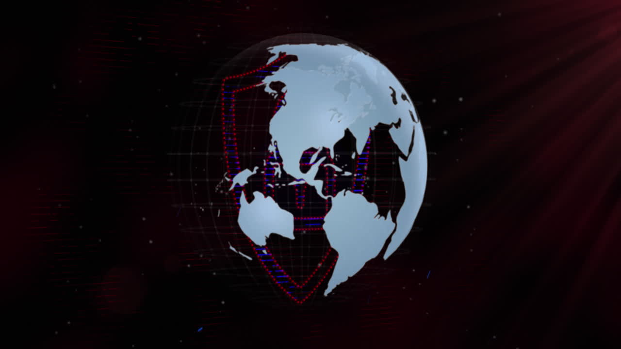 animación de un candado y un globo sobre fondo negro