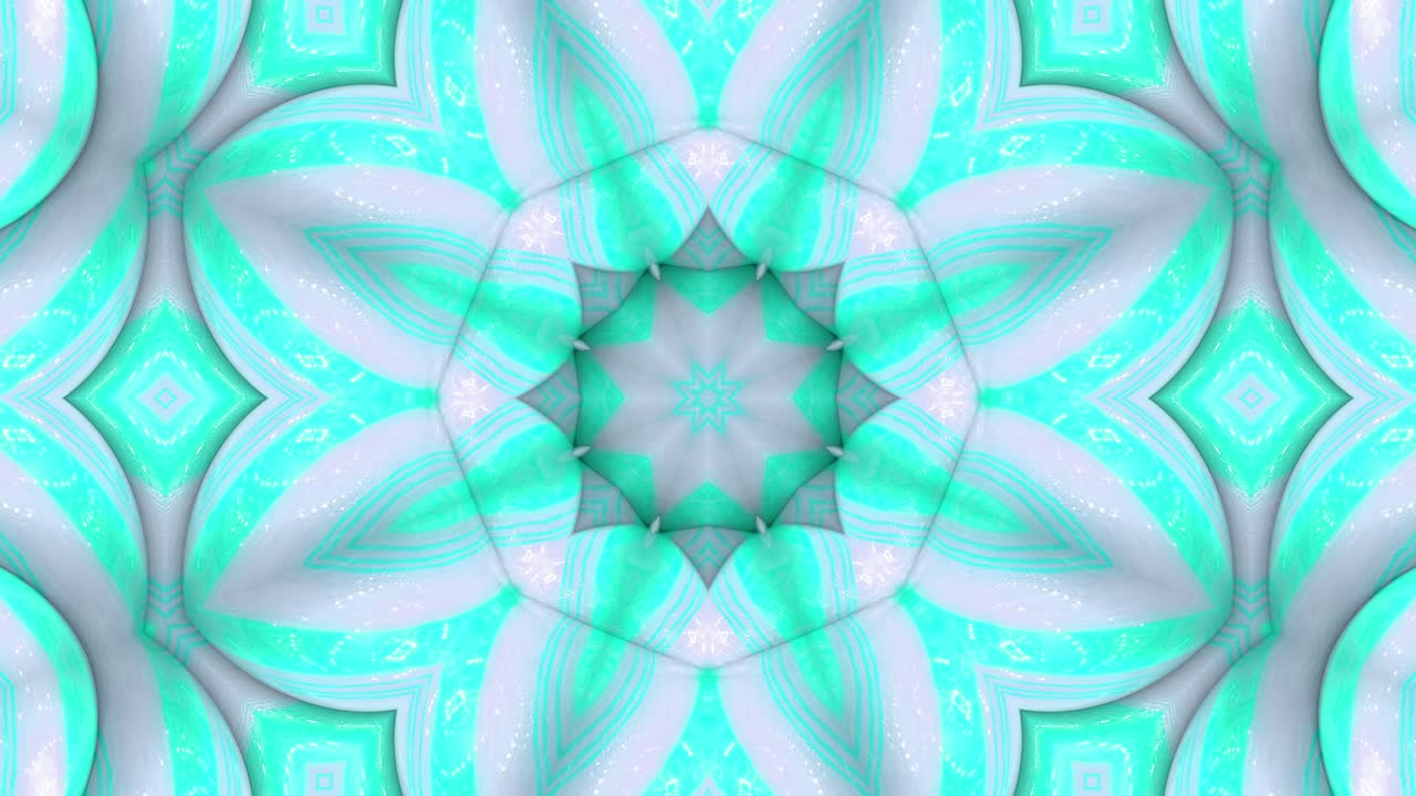3d en bucle abstracto ornamentado fondo decorativo. hipnótico kaleidoscopio a rayas.