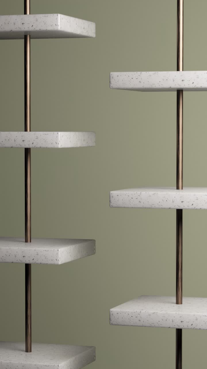 exhibición de estanterías modernistas con esfera rosa