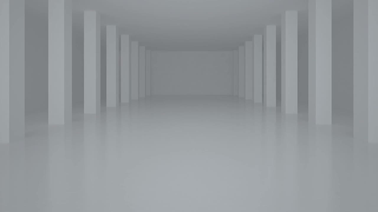 Animation of green glowing hexagon over white modern interiors