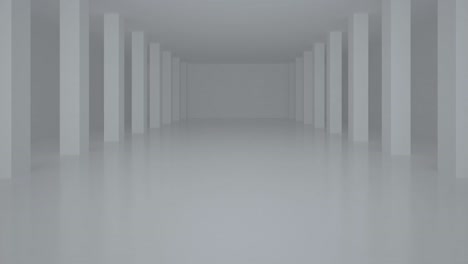 Animation of green glowing hexagon over white modern interiors