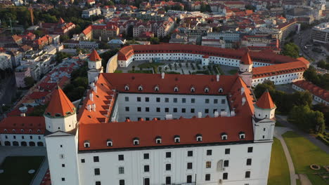cinematic drone shot of the bratislava castle in bratislava slovakia