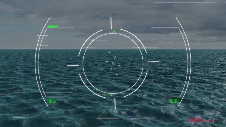 Animazione di scansione su mare