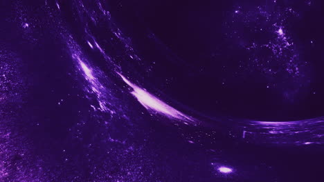 a giant violet wormhole curves the space around it