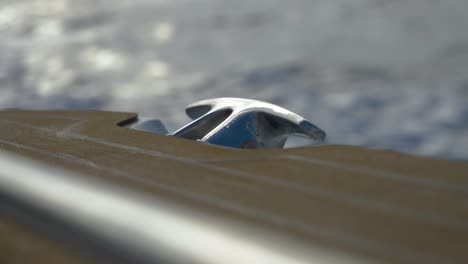 speed boat mooring close-up in france in slowmotion