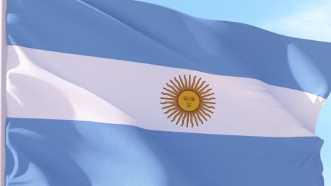 la bandera argentina en el fondo