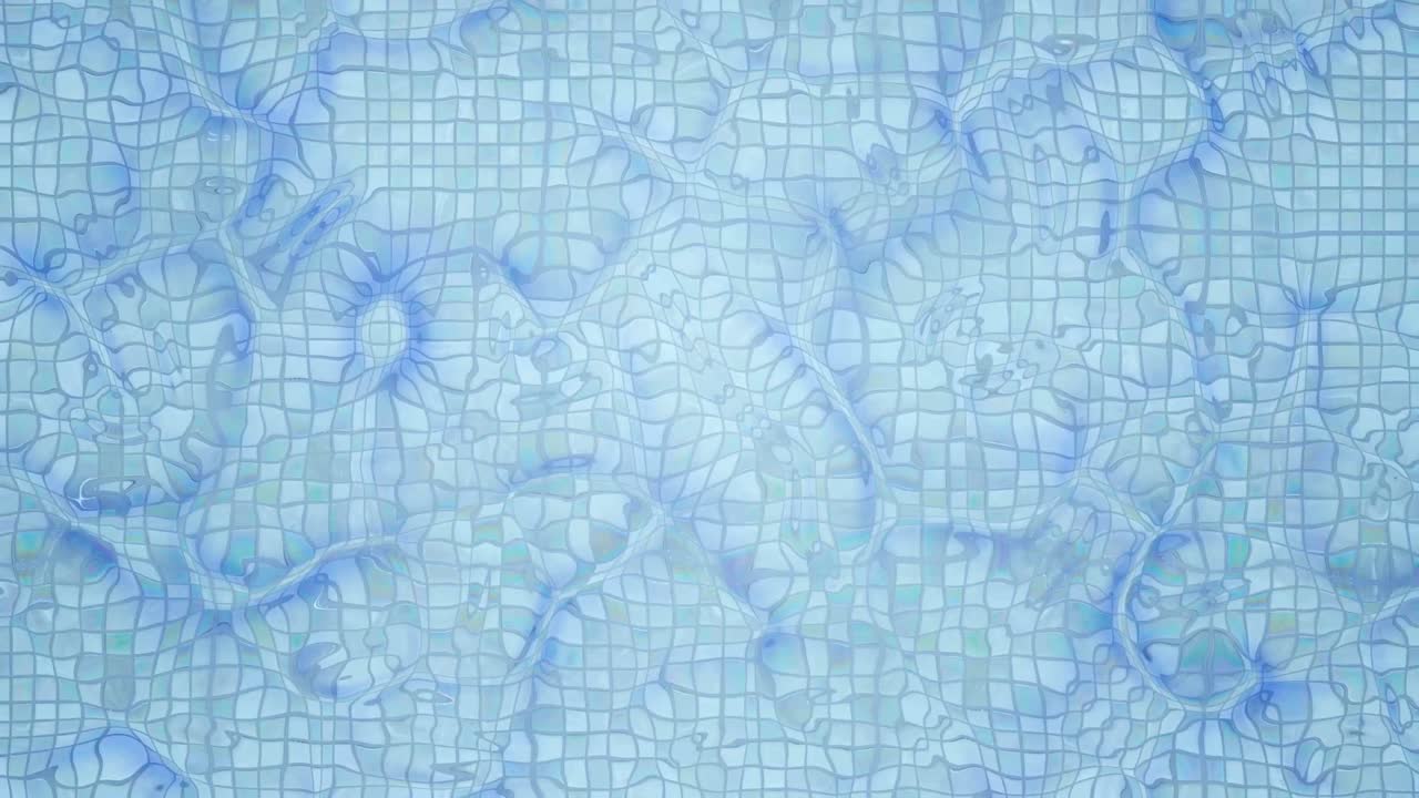 animación de bucle sin costuras movimiento ondulado de la superficie del agua clara dentro de la piscina con azulejos en el fondo