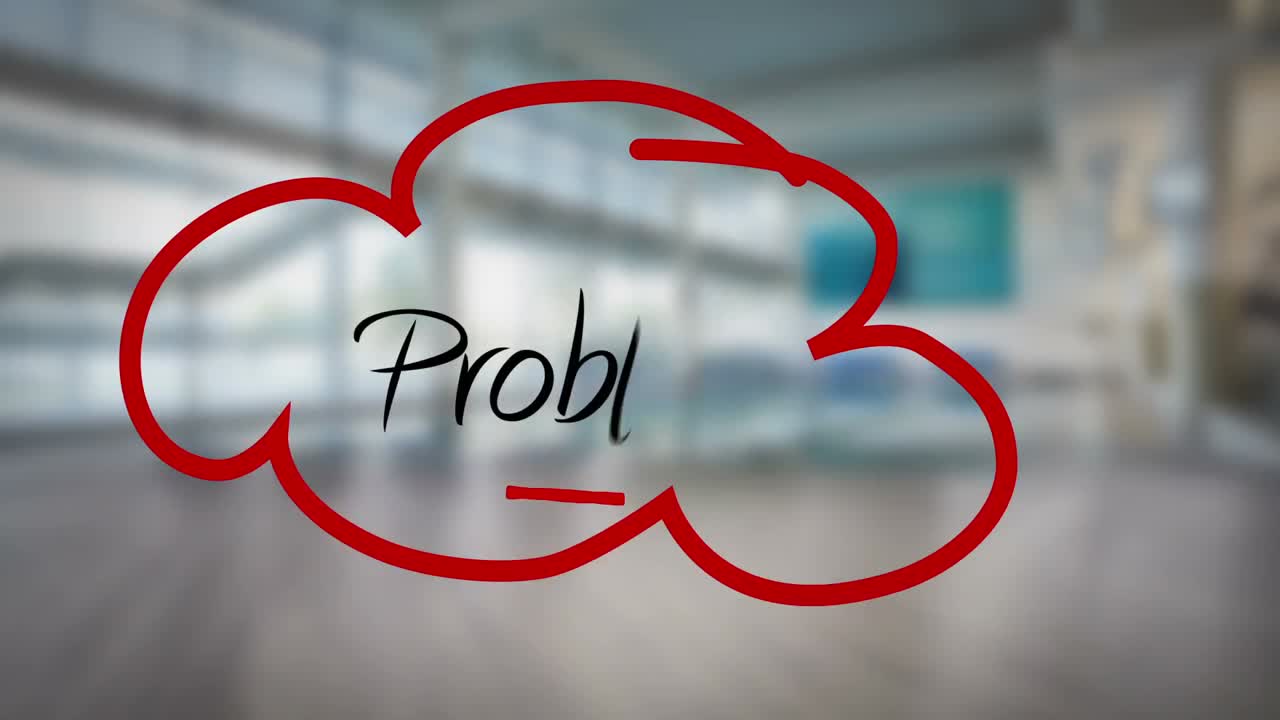 구름 흐름 차트를 그리는 사업가