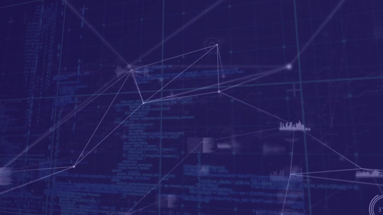 Animation of network of connections over data processing