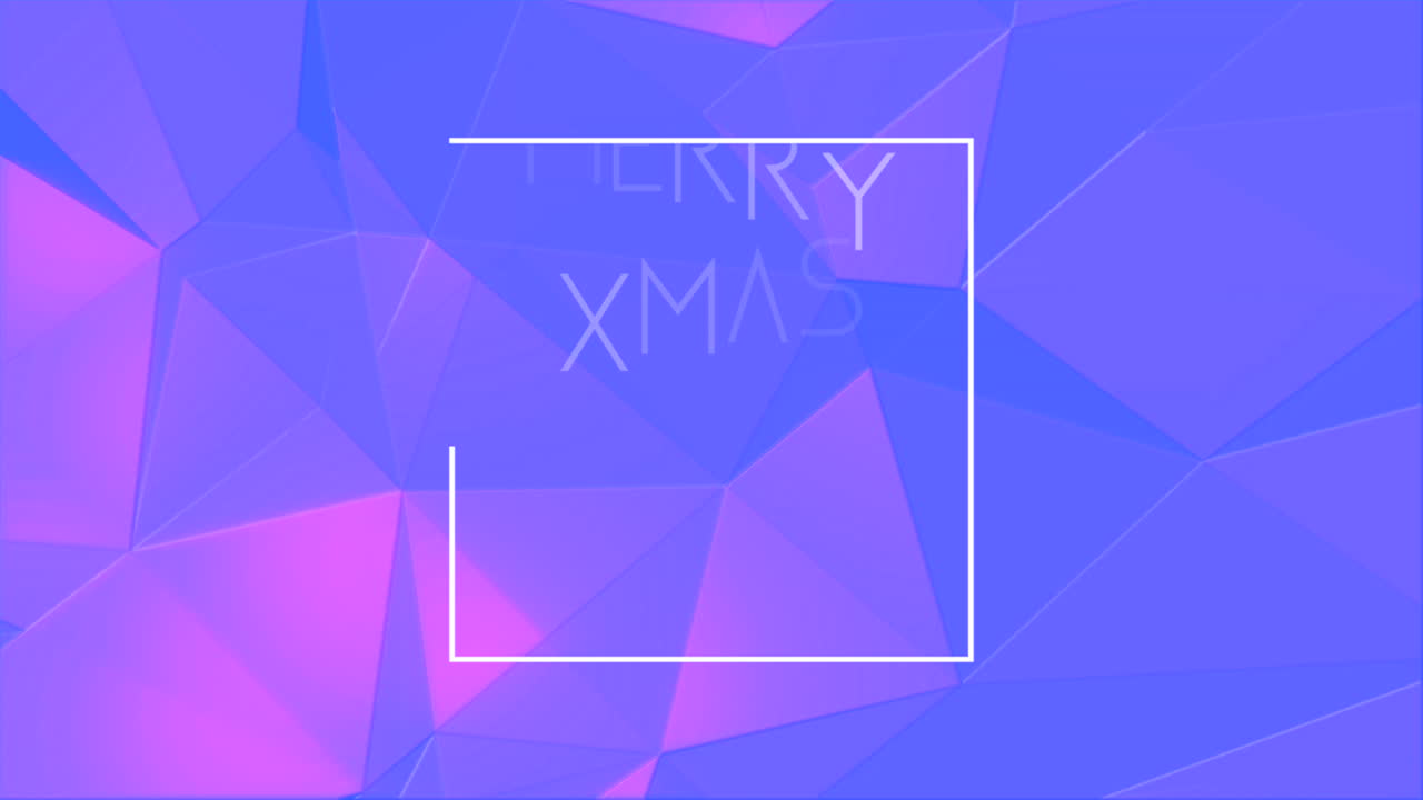 Merry XMAS with purple low poly pattern