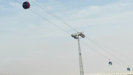 摩洛哥的烏菲拉山峰和阿加迪爾市的空中電車缆車,俯<unk>10海灘的全景